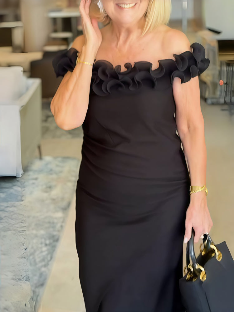Off-the-shoulder Lace-trimmed Dress