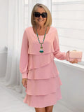 Elegant & Stylish Long-sleeved U-neck Multi-layer Dress