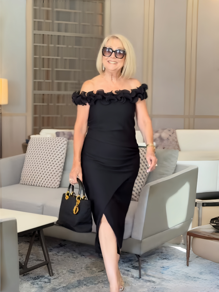 Off-the-shoulder Lace-trimmed Dress