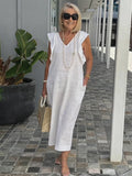 Plus Size V-neck Flying Sleeve Dress