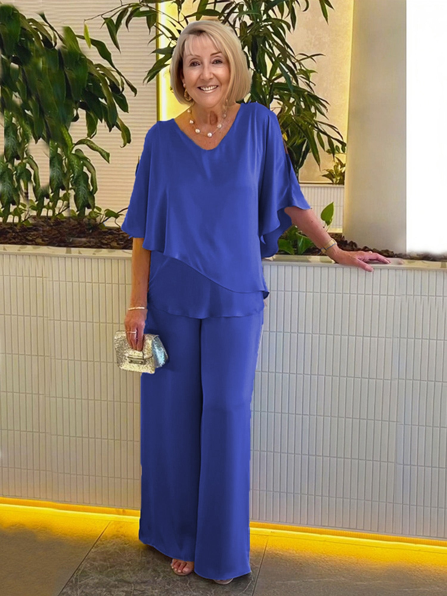 Double Layer Tunic Pantsuit