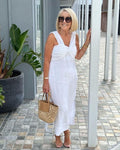Plus Size Gorgeous Linen Sleeveless Plus Size Dress