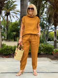 Dui Dui collar sleeveless solid color suit