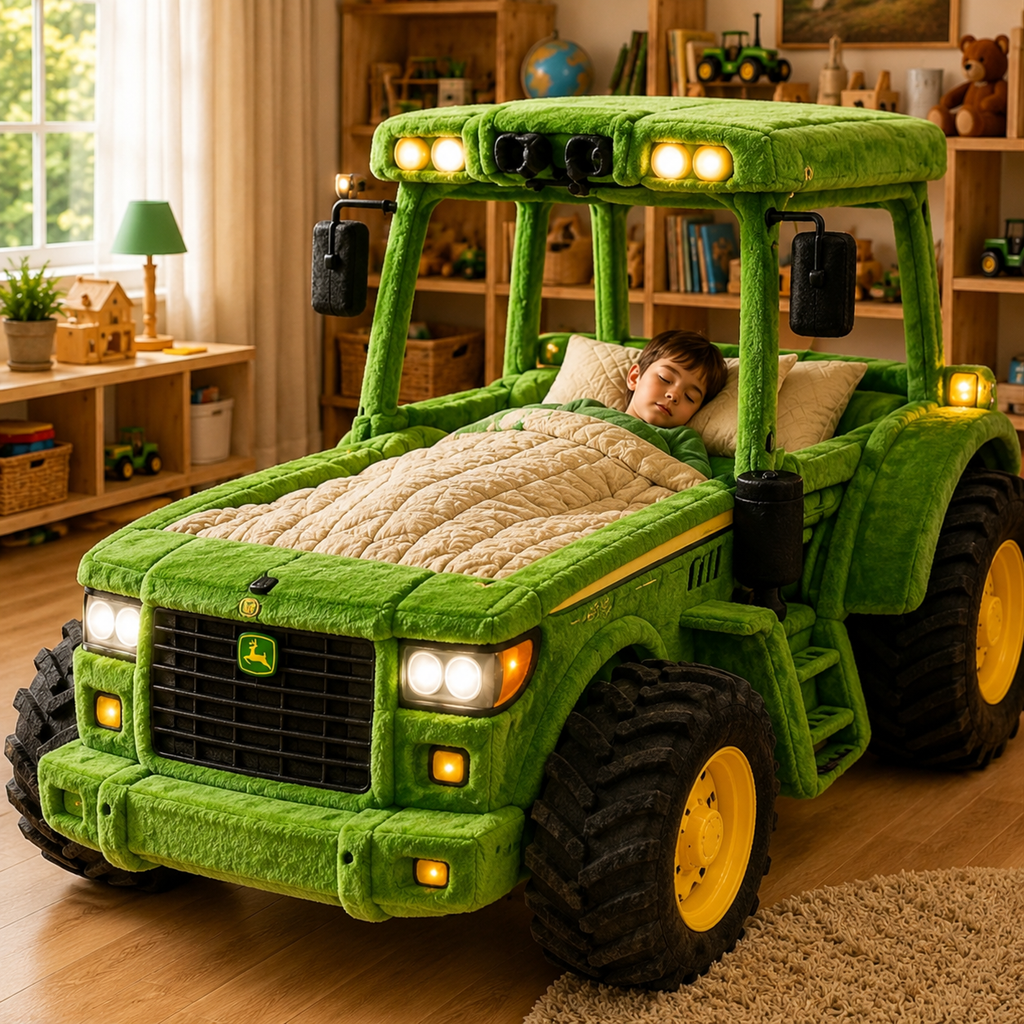 3-in-1 Transforming Tractor Floor Bed & Play Lounger