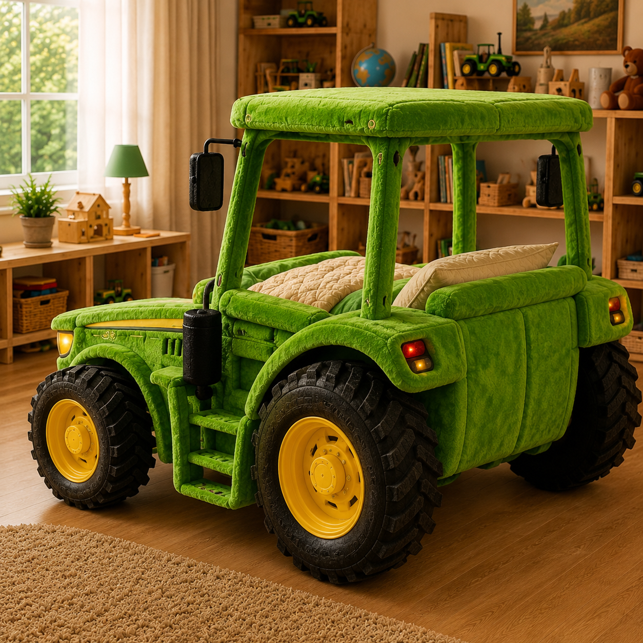 3-in-1 Transforming Tractor Floor Bed & Play Lounger