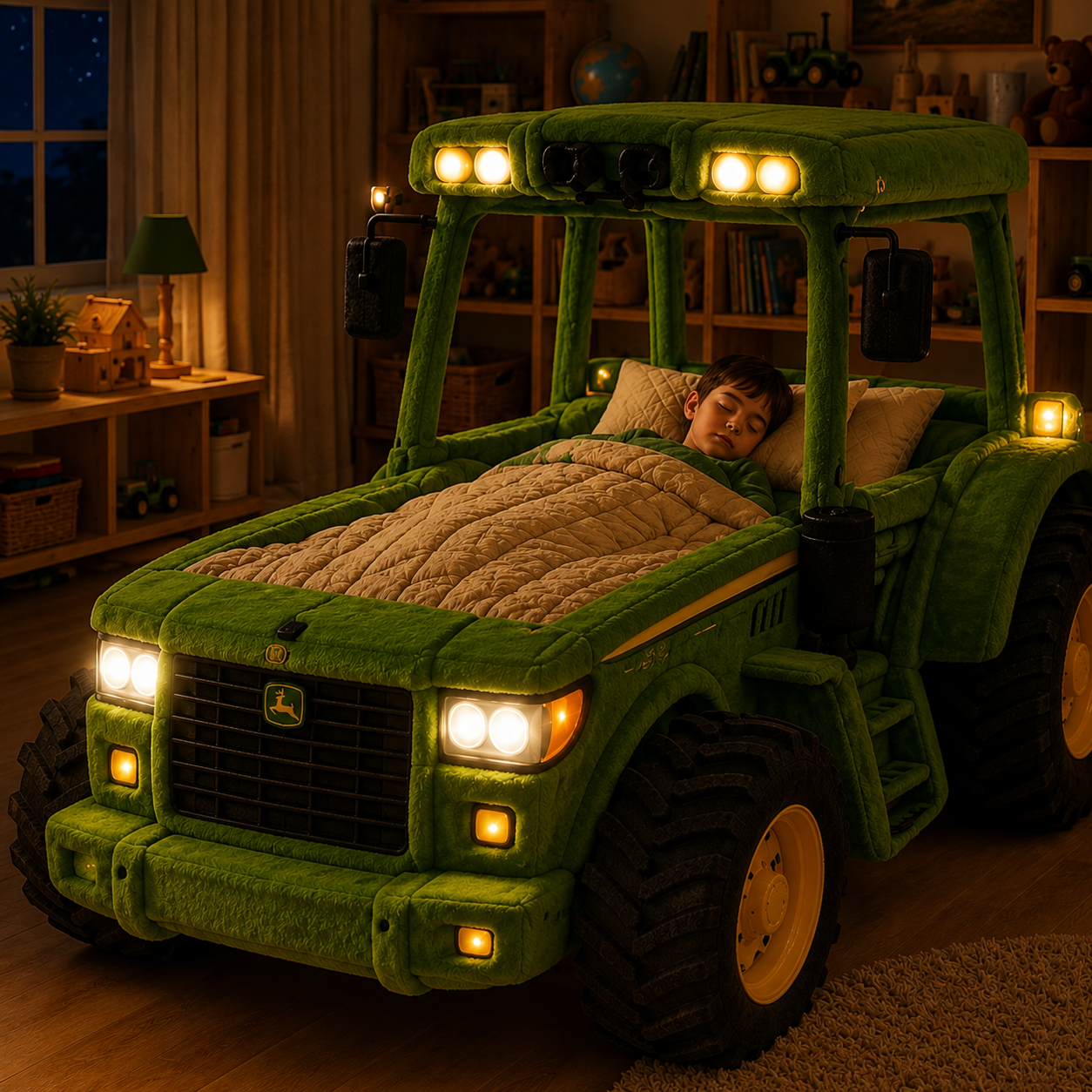 3-in-1 Transforming Tractor Floor Bed & Play Lounger