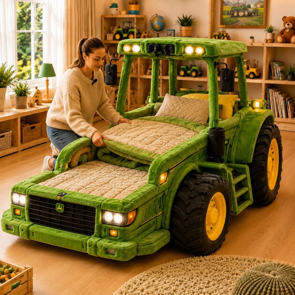 3-in-1 Transforming Tractor Floor Bed & Play Lounger