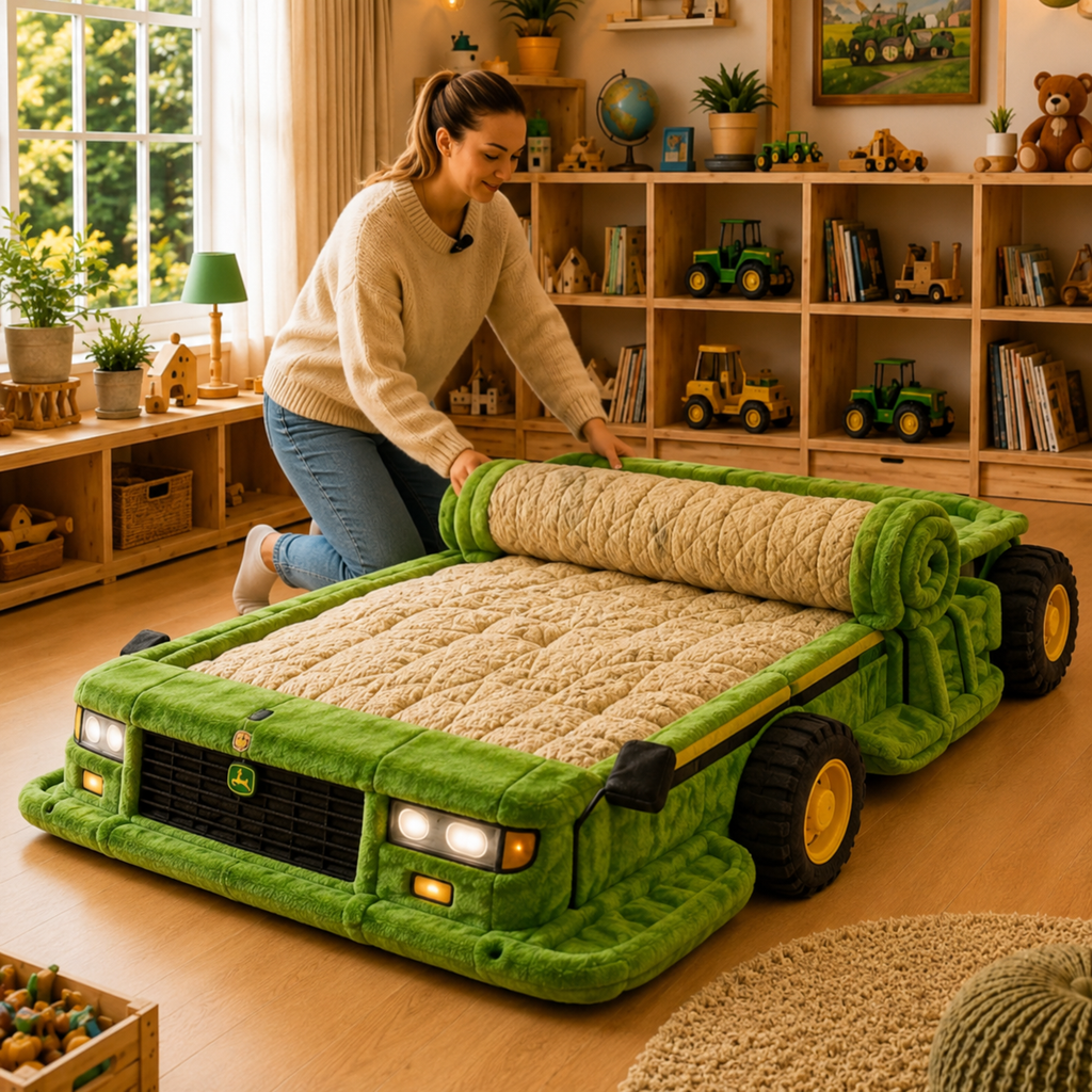 3-in-1 Transforming Tractor Floor Bed & Play Lounger