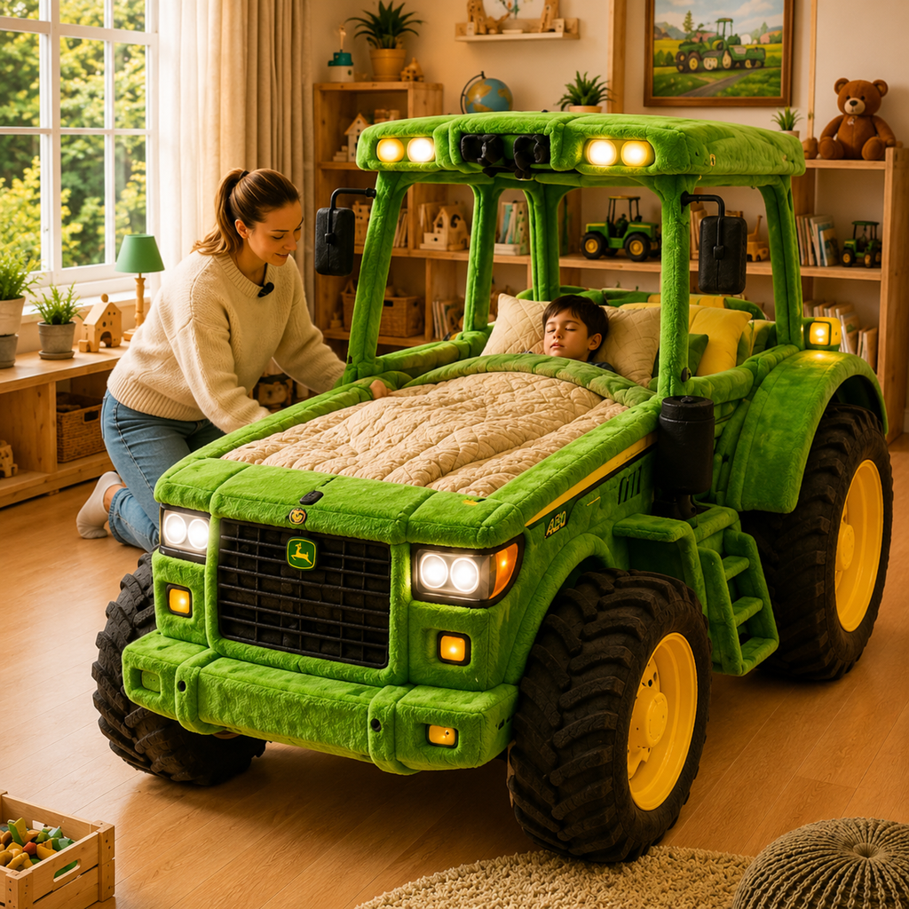 3-in-1 Transforming Tractor Floor Bed & Play Lounger