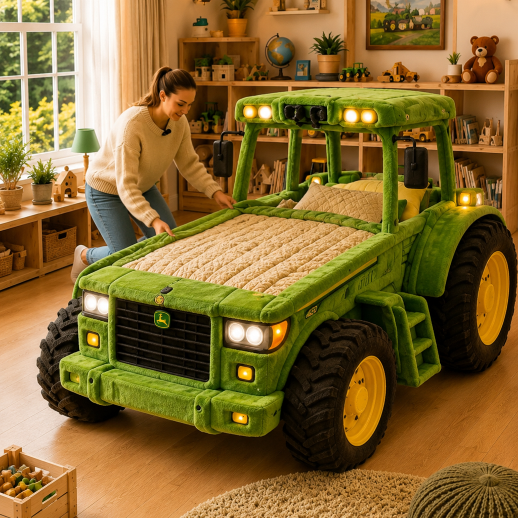 3-in-1 Transforming Tractor Floor Bed & Play Lounger