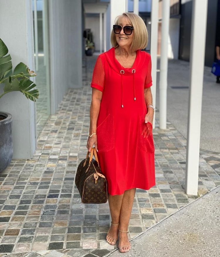 Plus Size Pile Neck Plus Size Dress