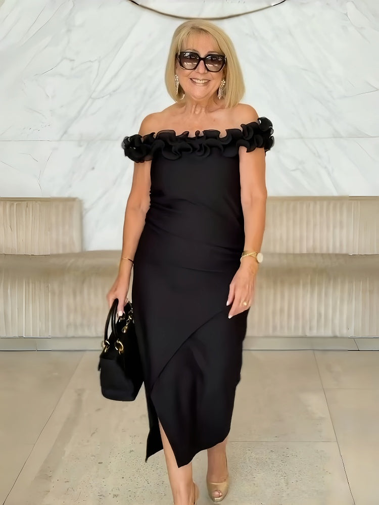 Off-the-shoulder Lace-trimmed Dress