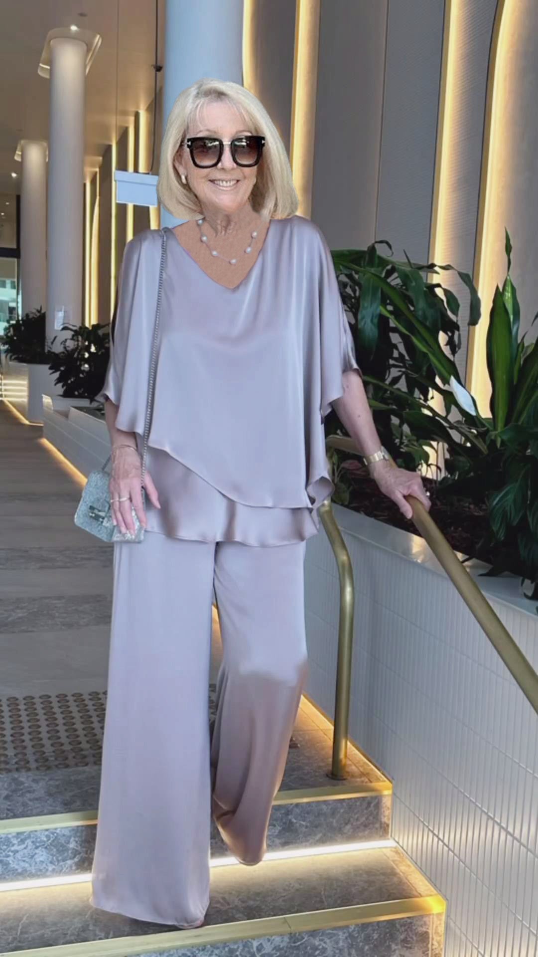 Double Layer Tunic Pantsuit