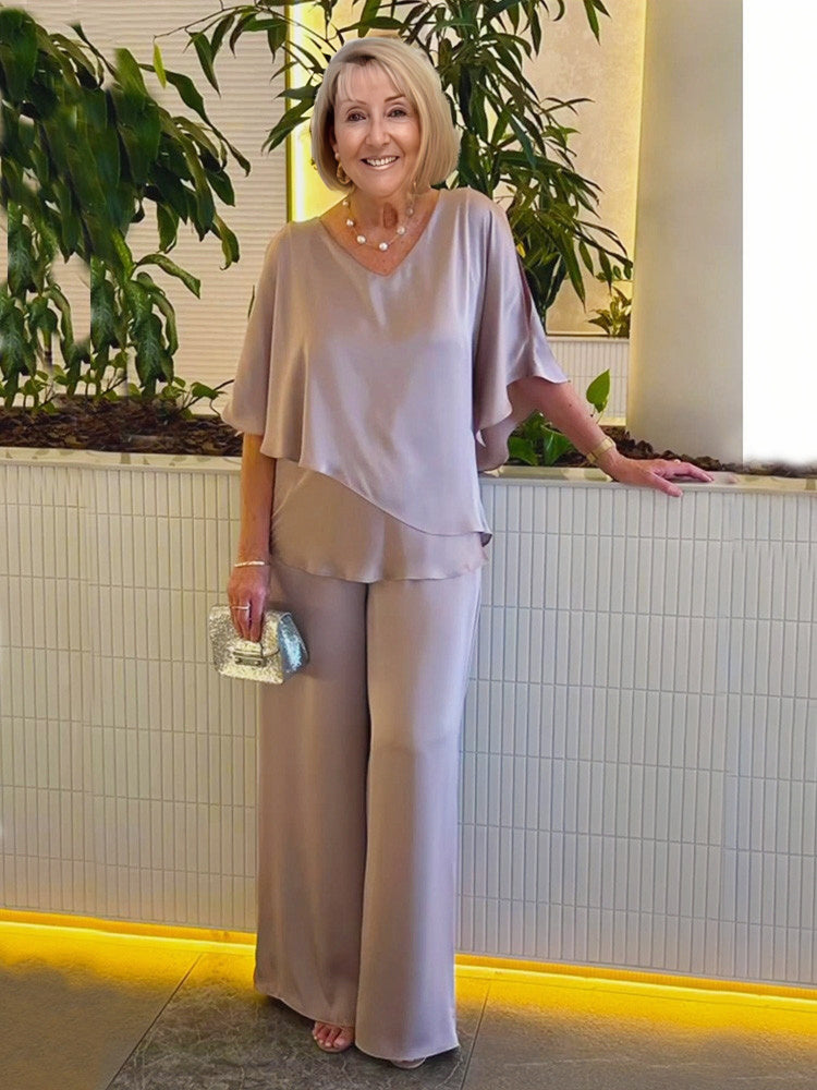 Double Layer Tunic Pantsuit